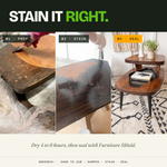 How to stain with Evolve in 3 steps: prep by removing the old finish, brush on the soy stain, then seal with Furniture Shield
