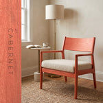 Mid century accent armchair finished in Evolve Cabernet coral soy wood stain