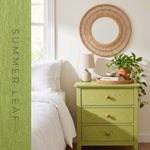 Three drawer nightstand finished in Evolve Summer Leaf green soy wood stain
