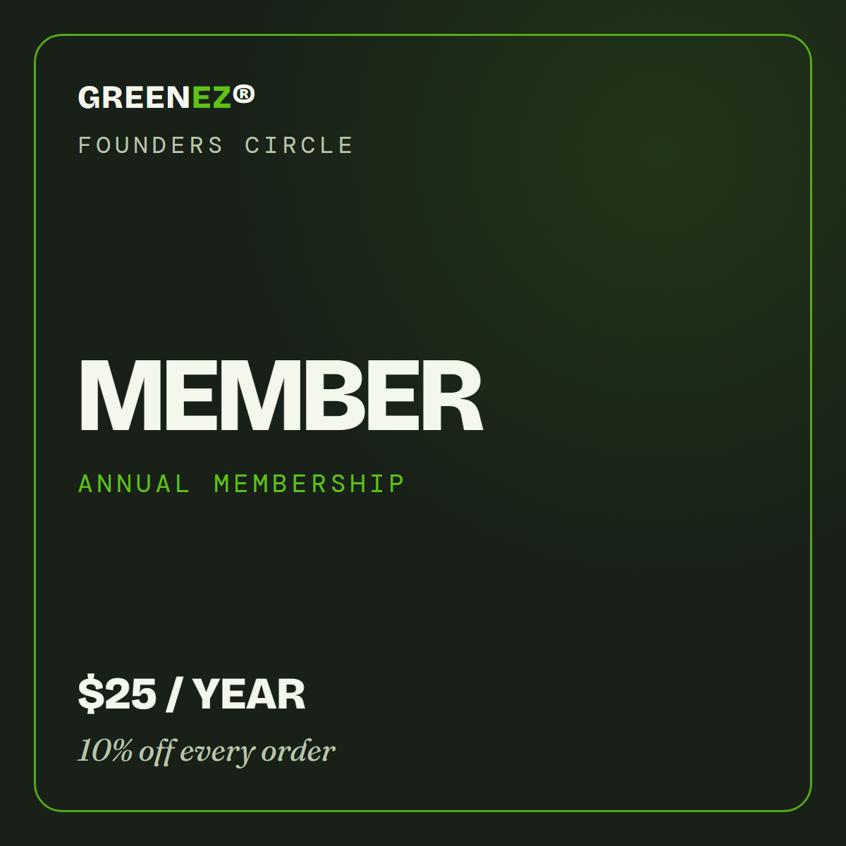 GreenEZ Founders Circle Member annual membership badge