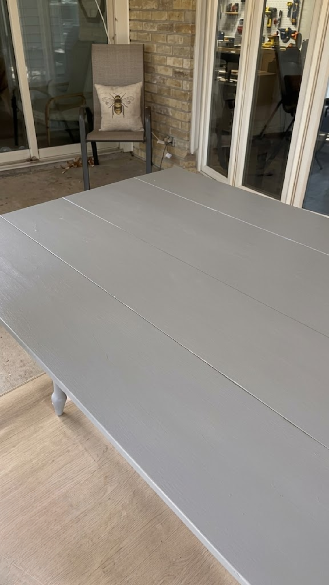 Painted piece before Furniture Stripper